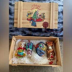 An Enchanted‎ Christmas Polonaise Glass Ornament Set In Crate NOS-Rare!